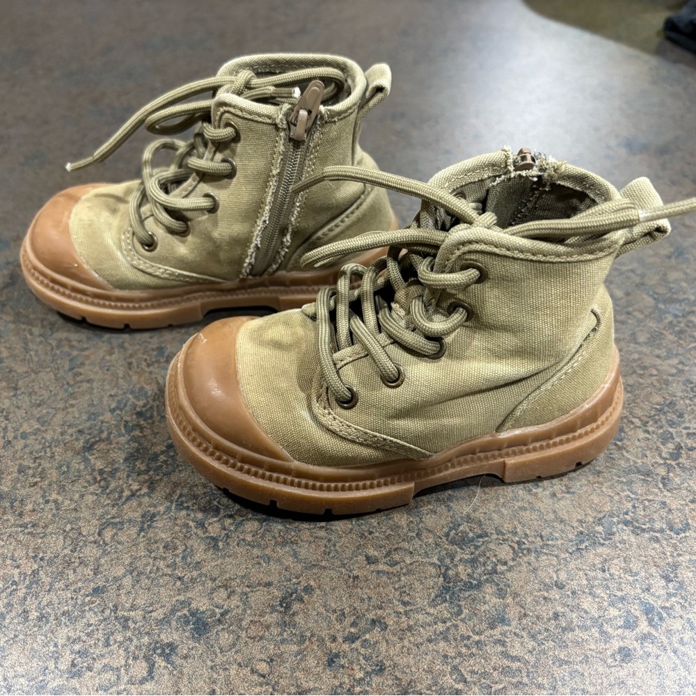 Zara Kids Olive and Brown Boots